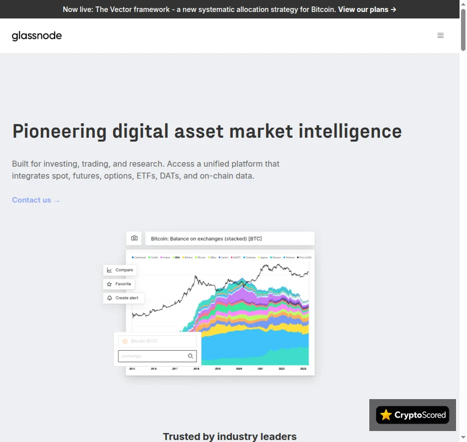 Glassnode website preview