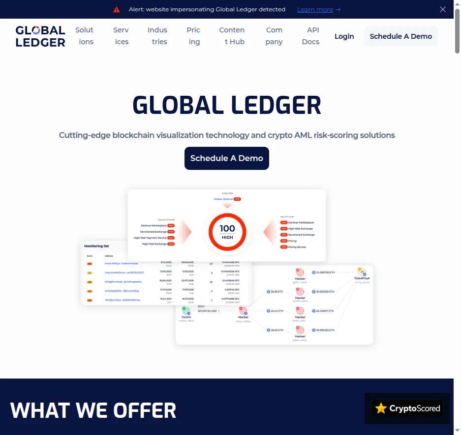 Global Ledger website preview