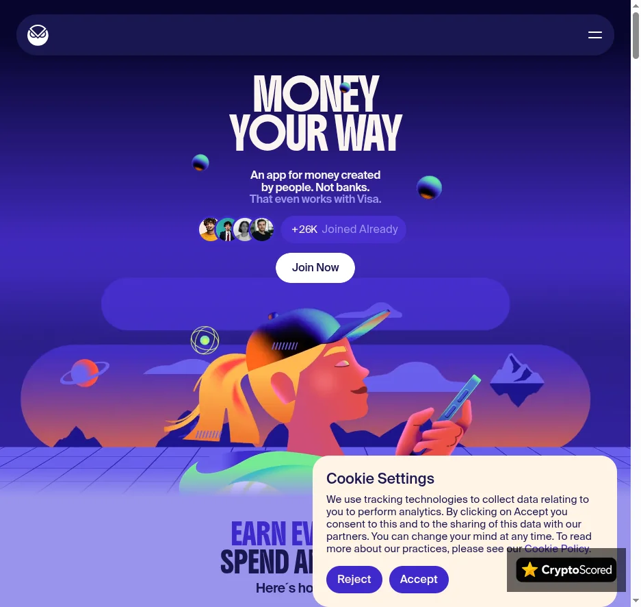 Gnosis Pay website preview