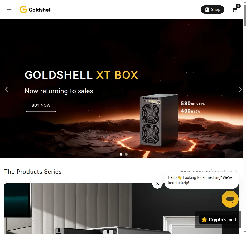 Goldshell website preview