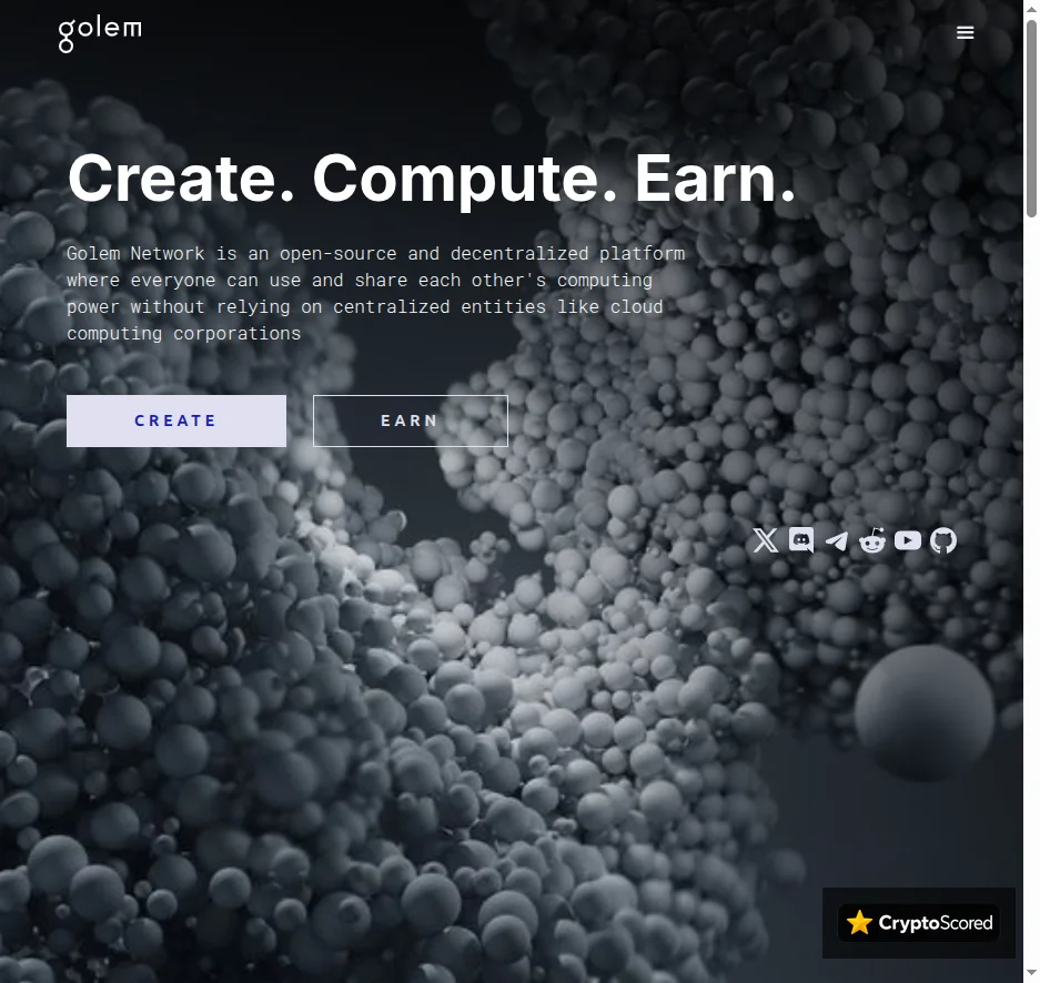 Golem Network website preview