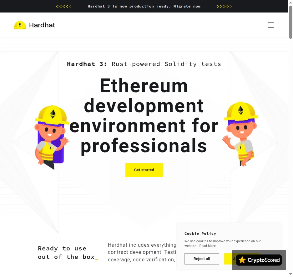 Hardhat website preview