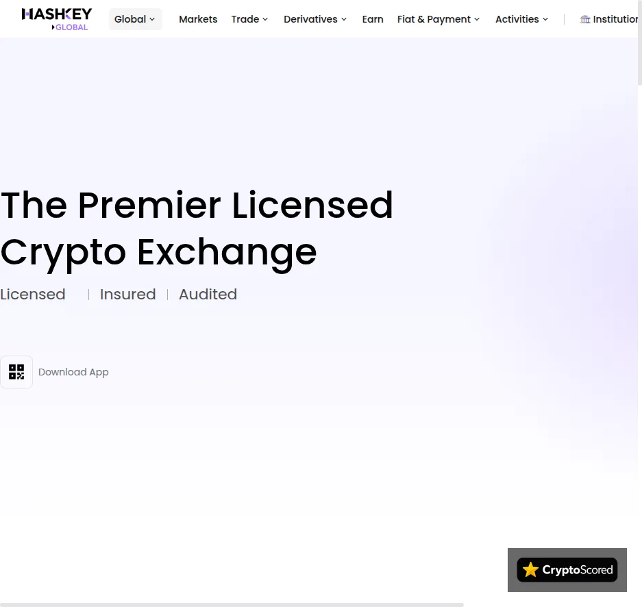 HashKey Exchange website preview