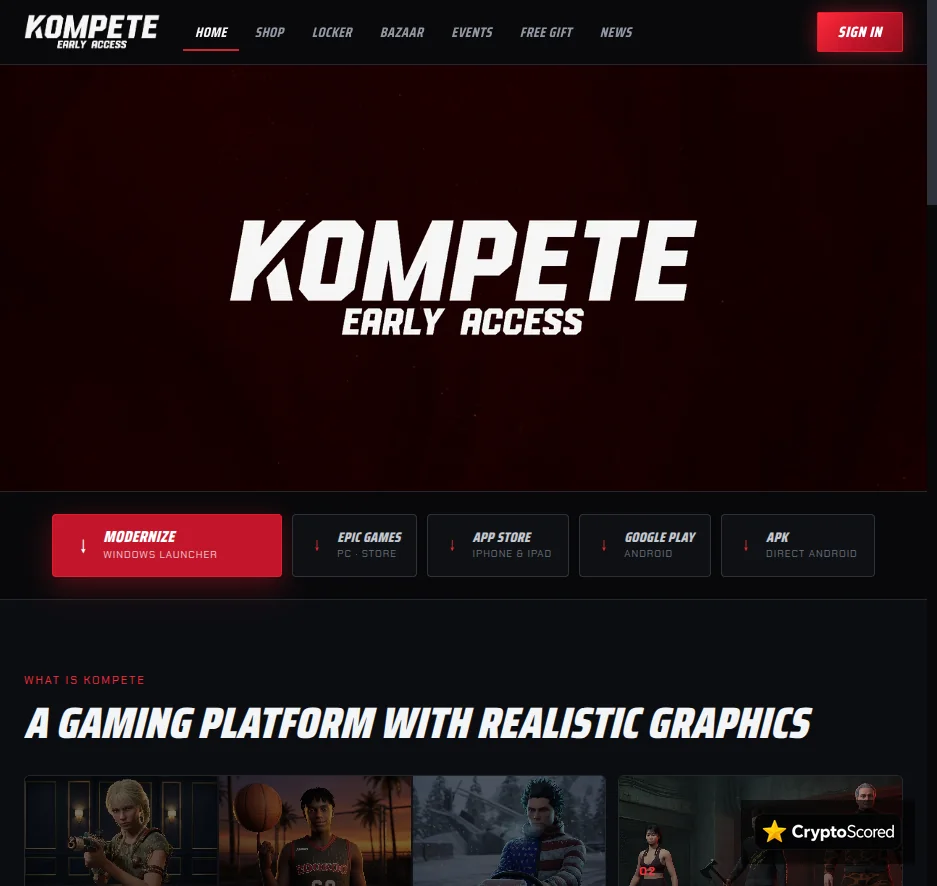KOMPETE website preview