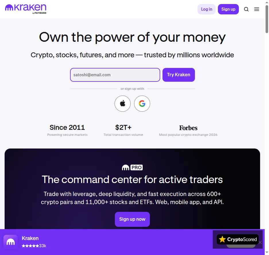 Kraken website preview