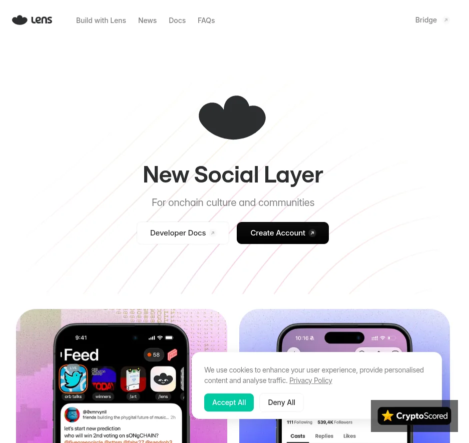 Lens website preview