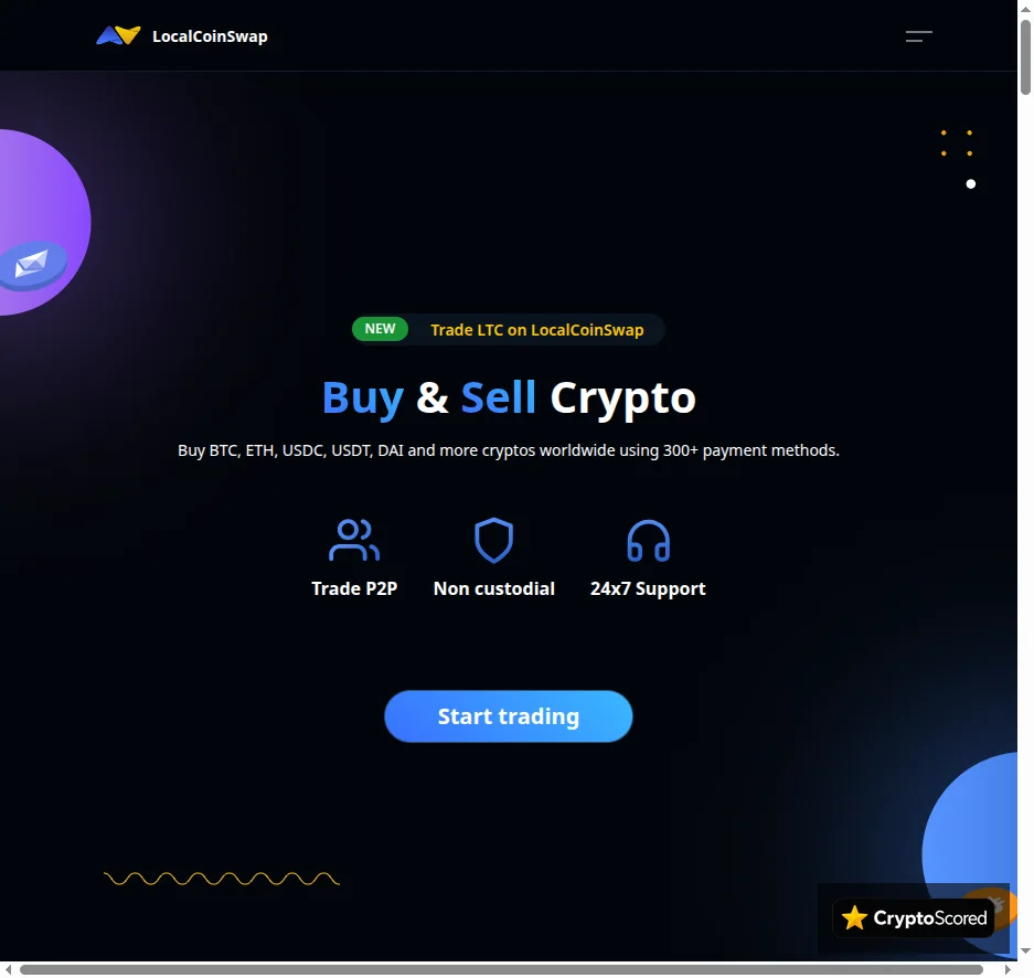 LocalCoinSwap website preview