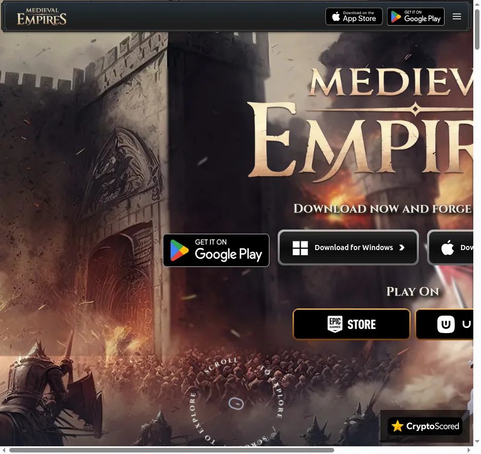 Medieval Empires website preview