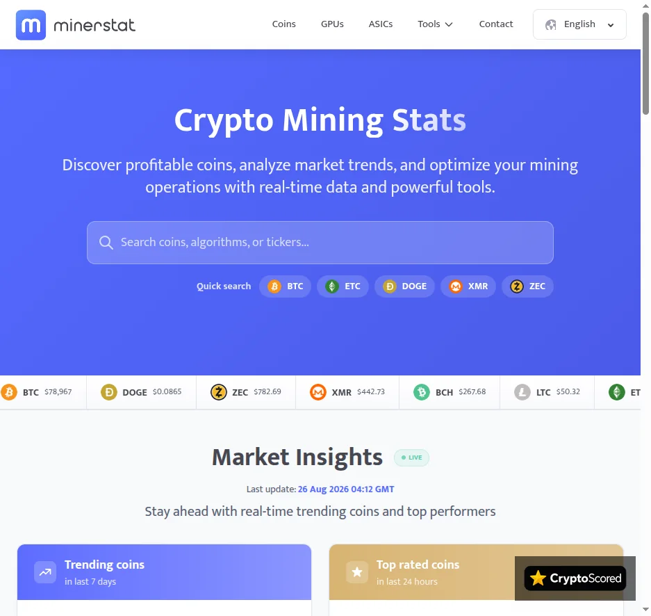 Minerstat website preview