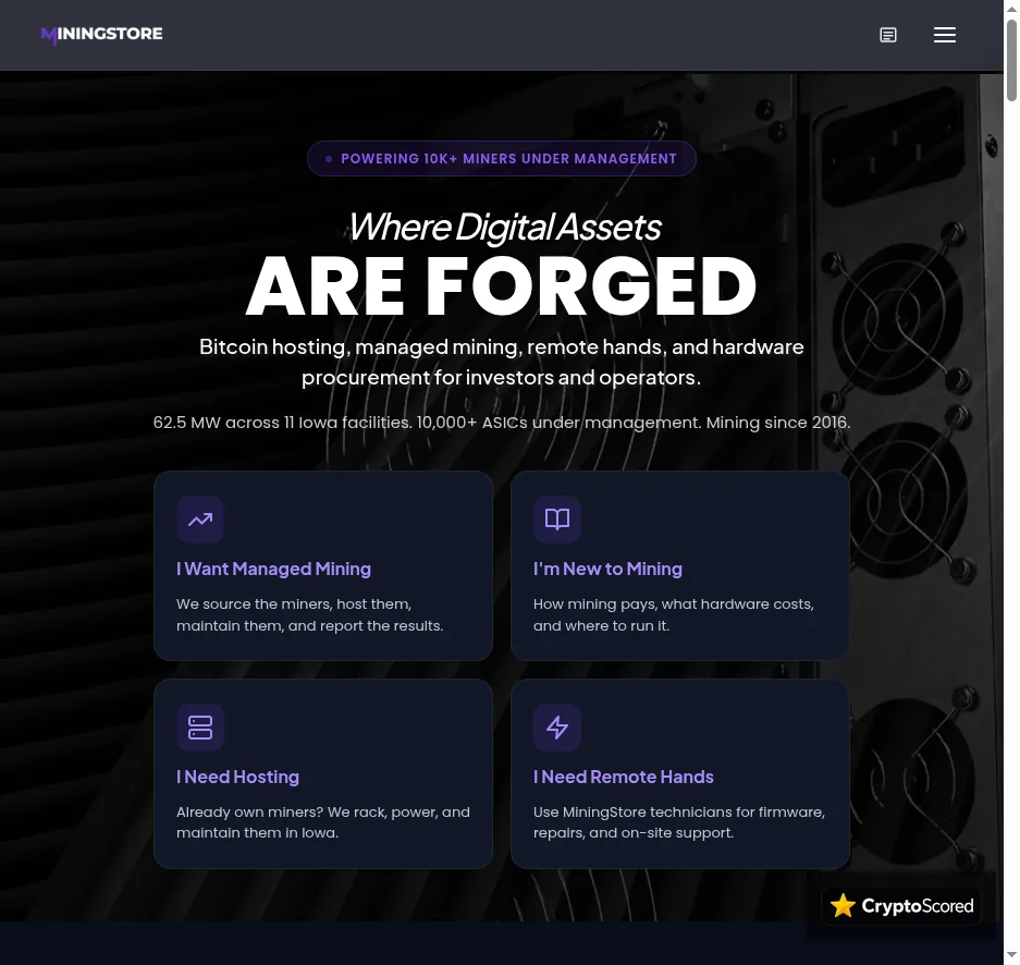MiningStore website preview