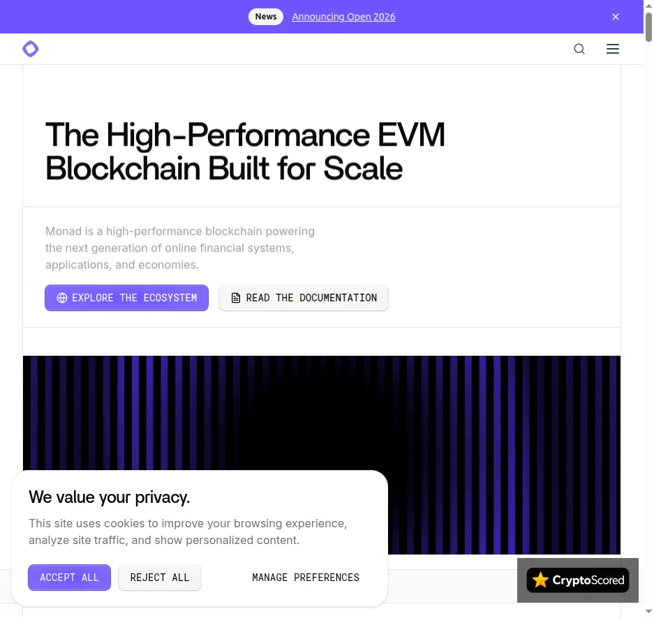 Monad website preview