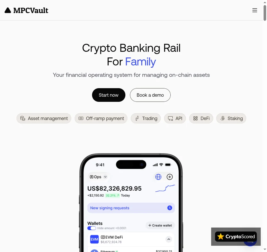 MPCVault website preview