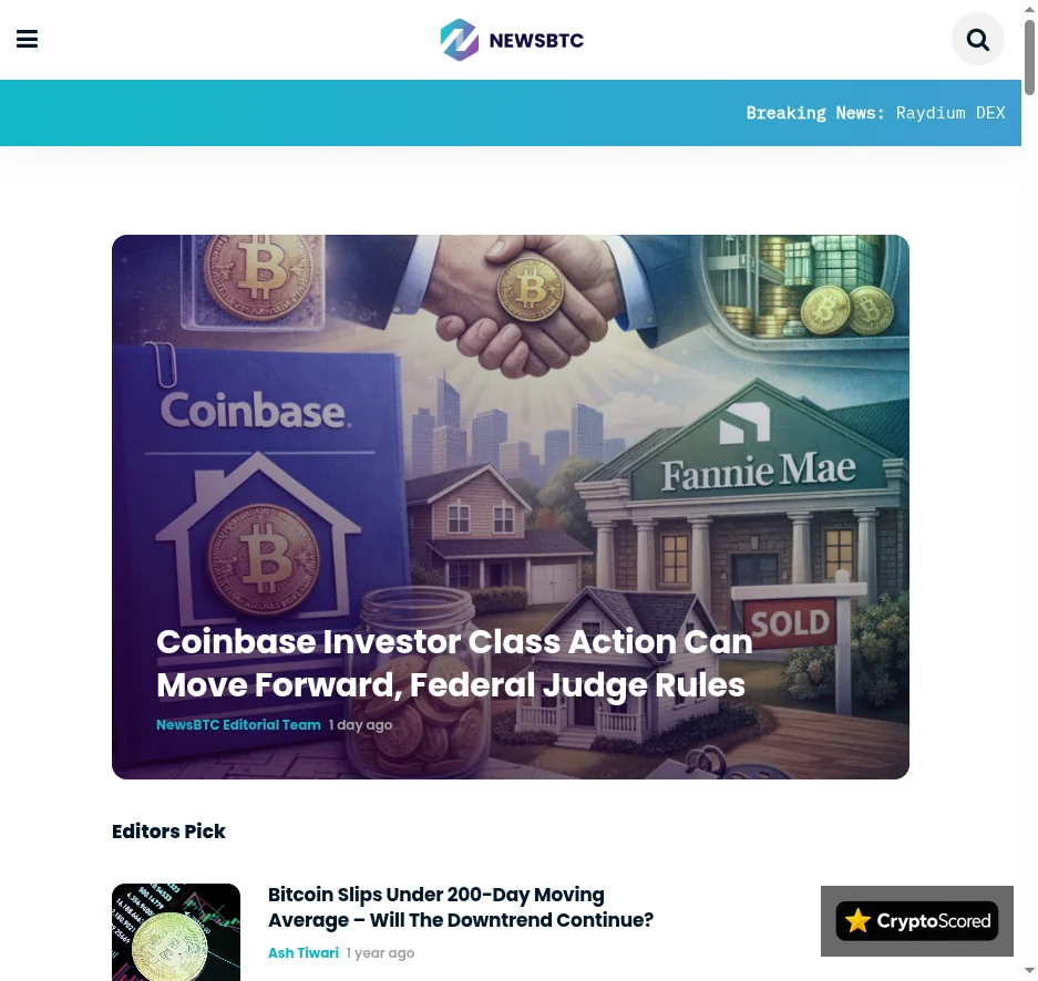 NewsBTC website preview
