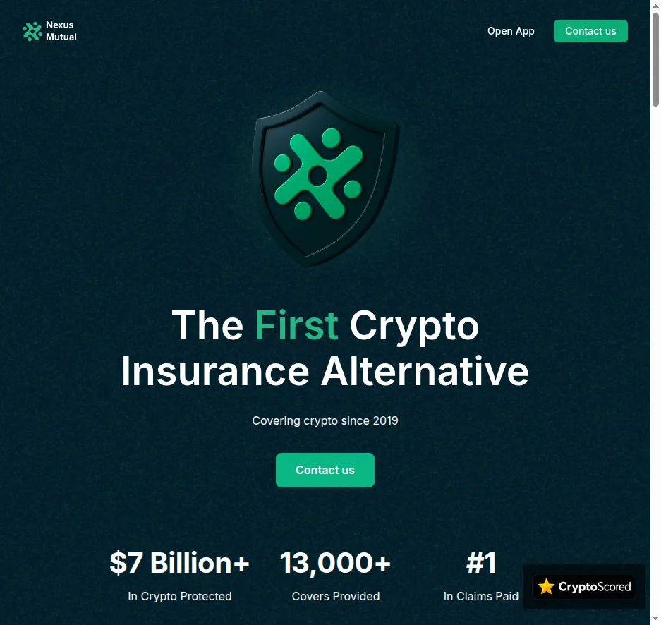Nexus Mutual website preview
