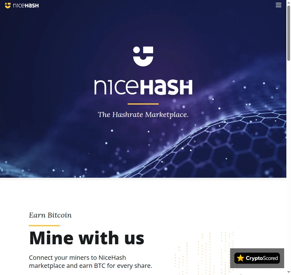 NiceHash website preview