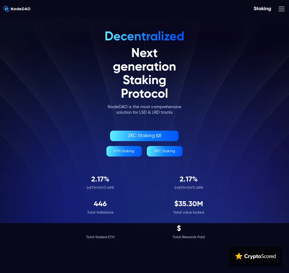 NodeDAO website preview