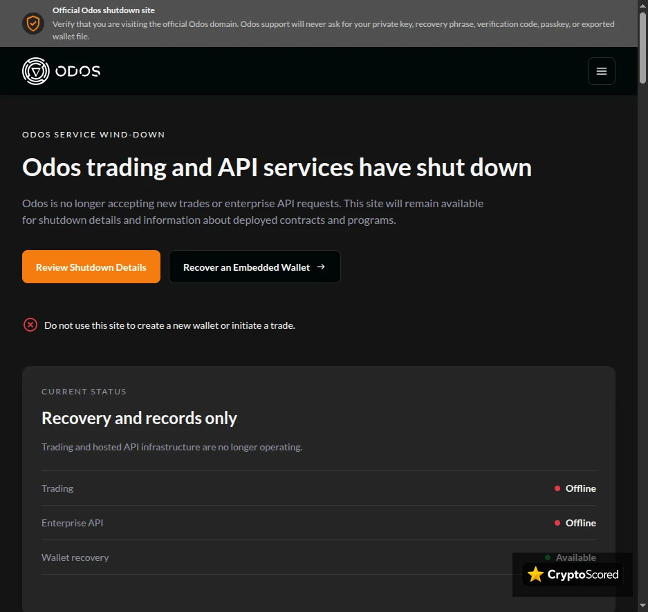 Odos website preview