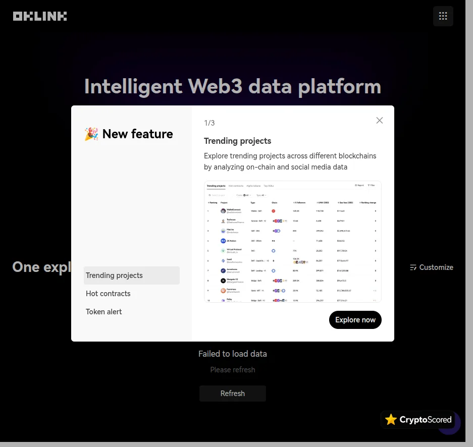 OKLink website preview