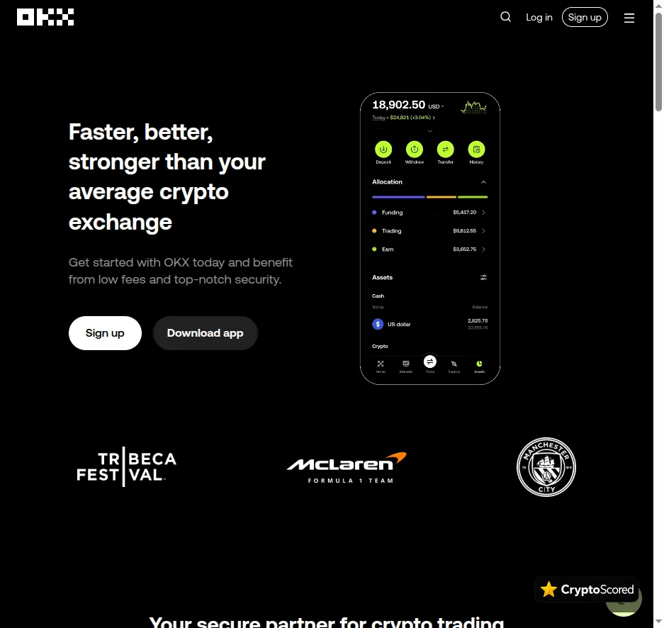 OKX website preview