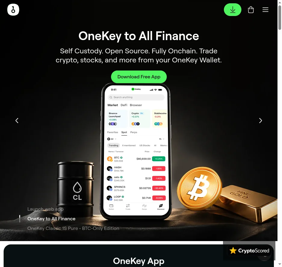 OneKey website preview