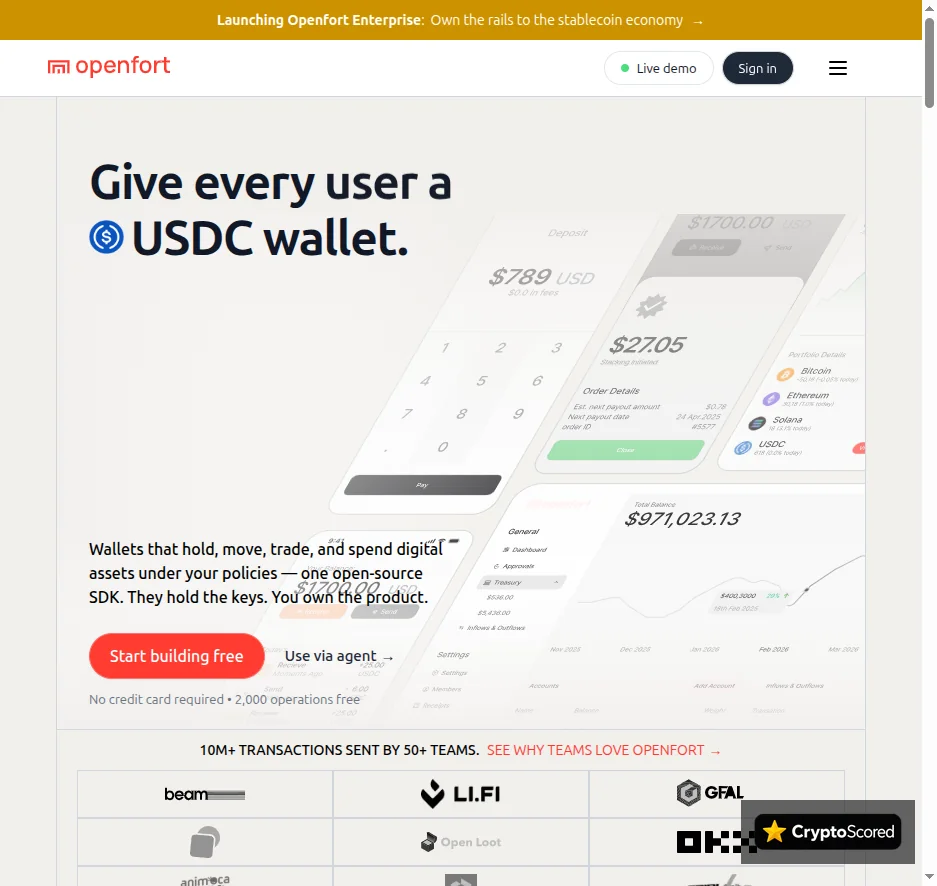 Openfort website preview