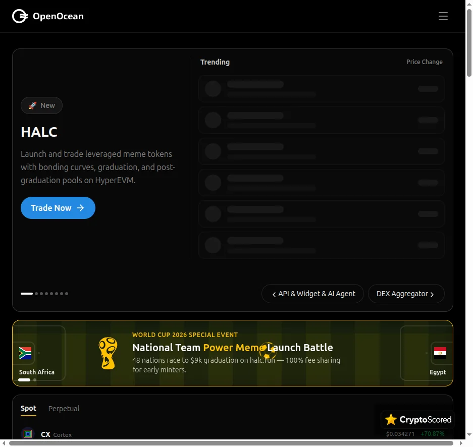 OpenOcean website preview