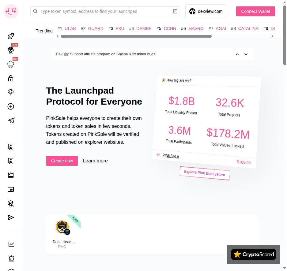 PinkSale website preview