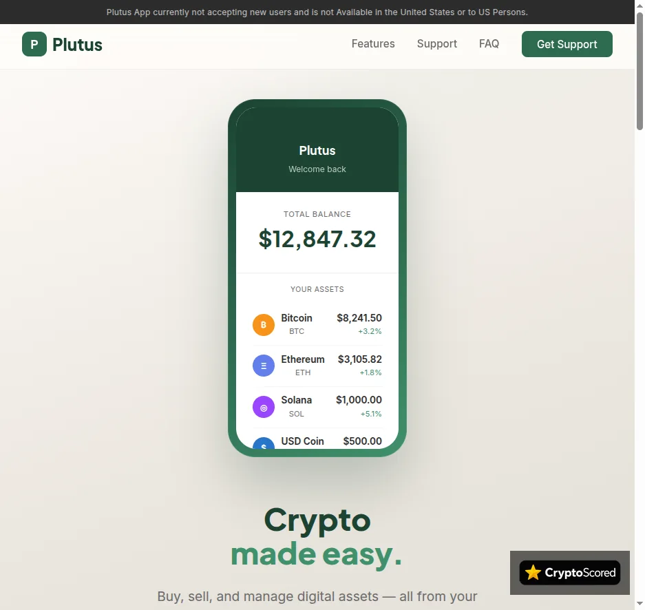 Plutus website preview