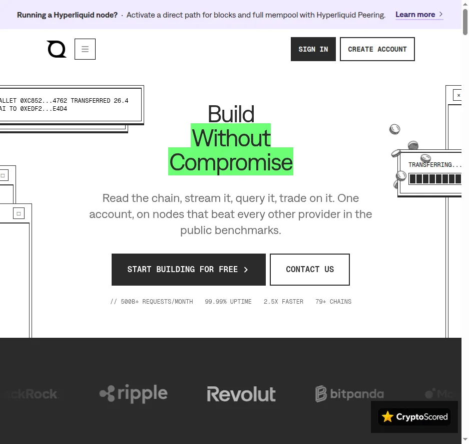 QuickNode website preview