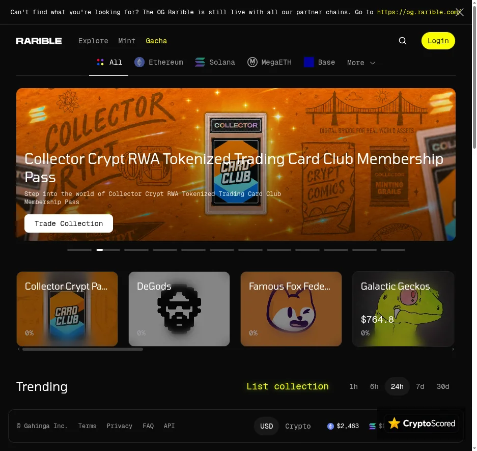 Rarible website preview