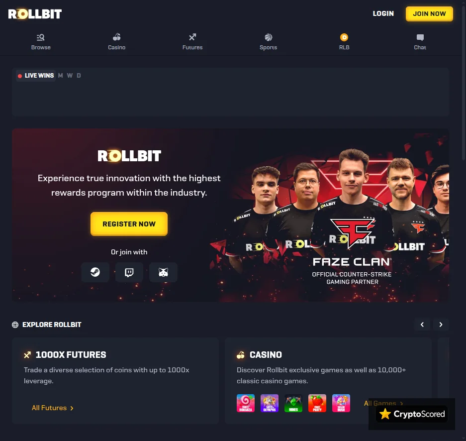 Rollbit website preview