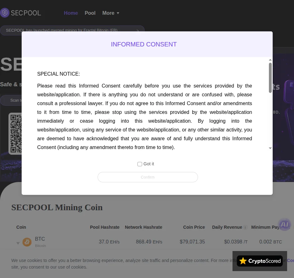 SecPool website preview