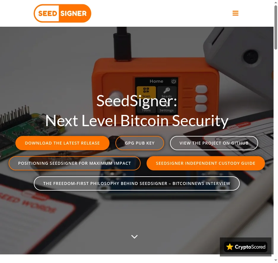 SeedSigner website preview