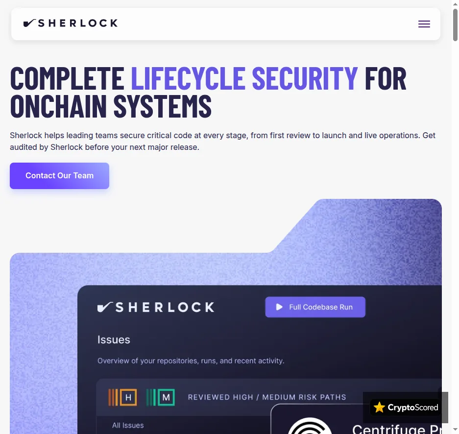 Sherlock website preview