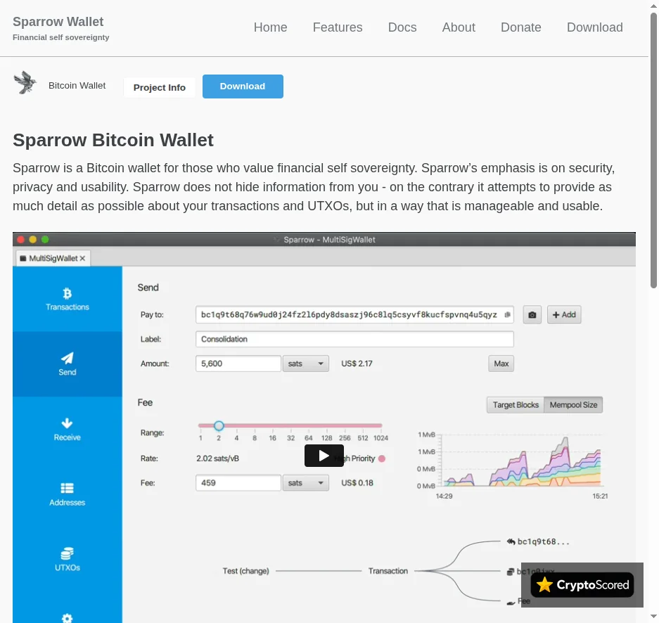 Sparrow website preview