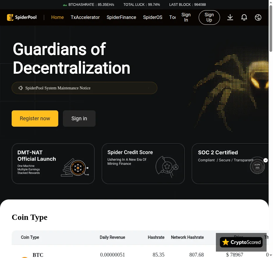 SpiderPool website preview