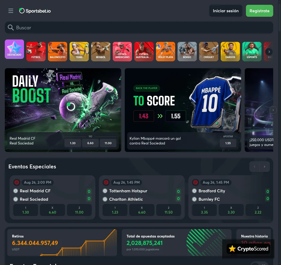 Sportsbet.io website preview