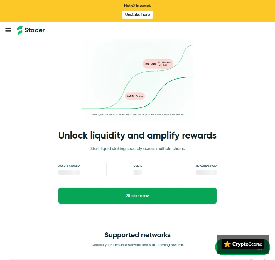 Stader website preview