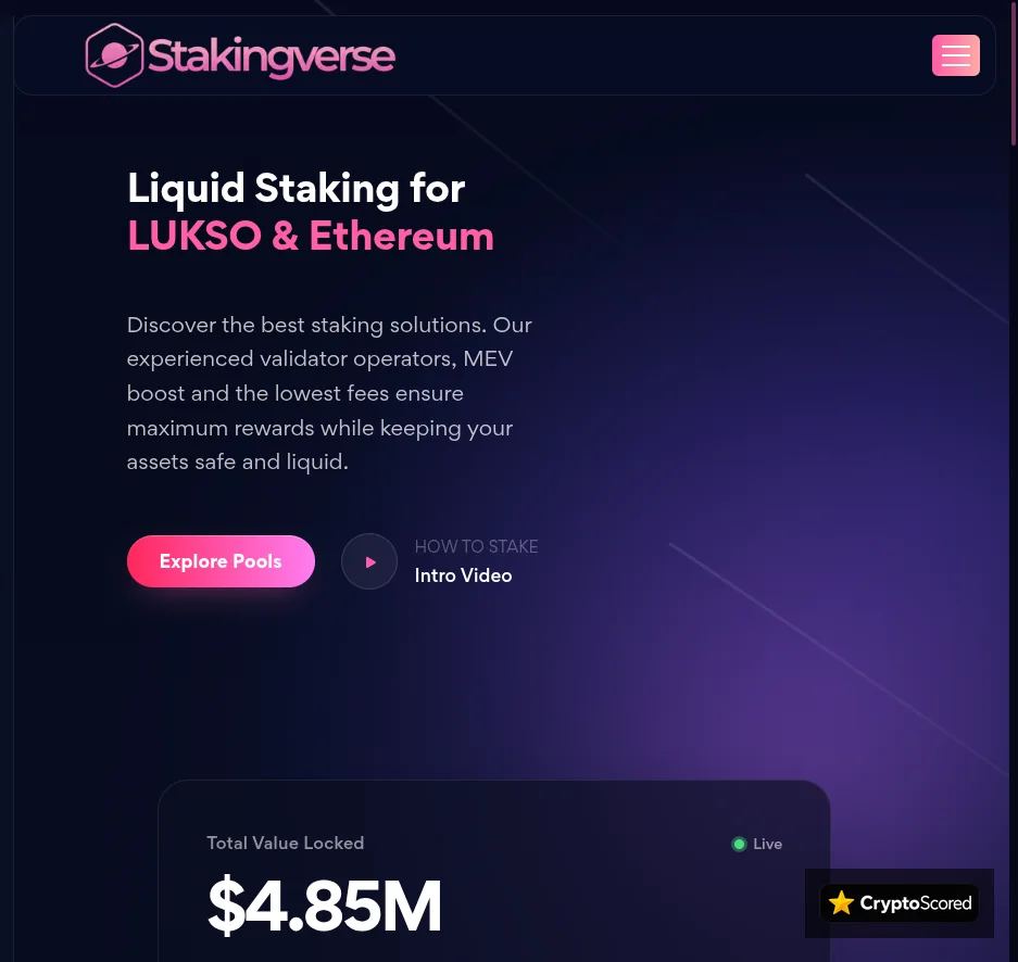 Stakingverse website preview
