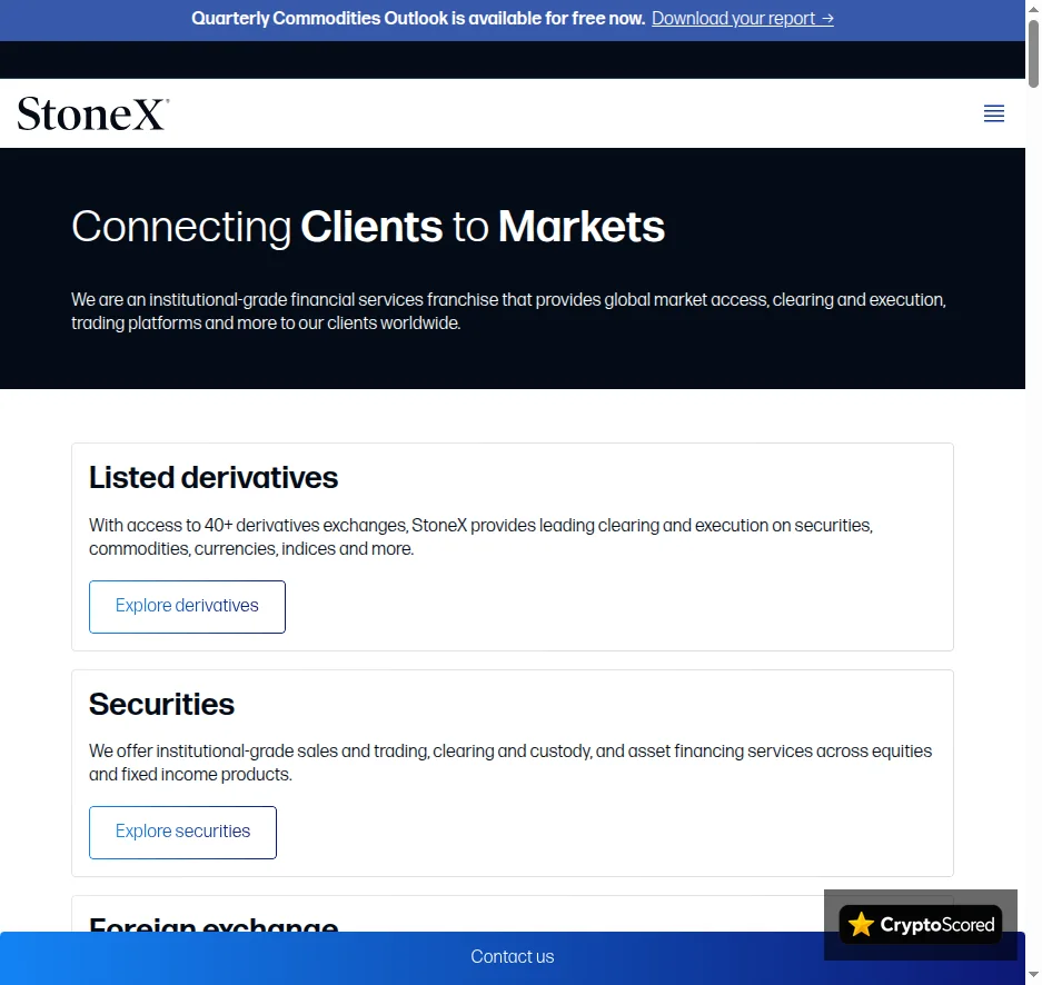 StoneX website preview