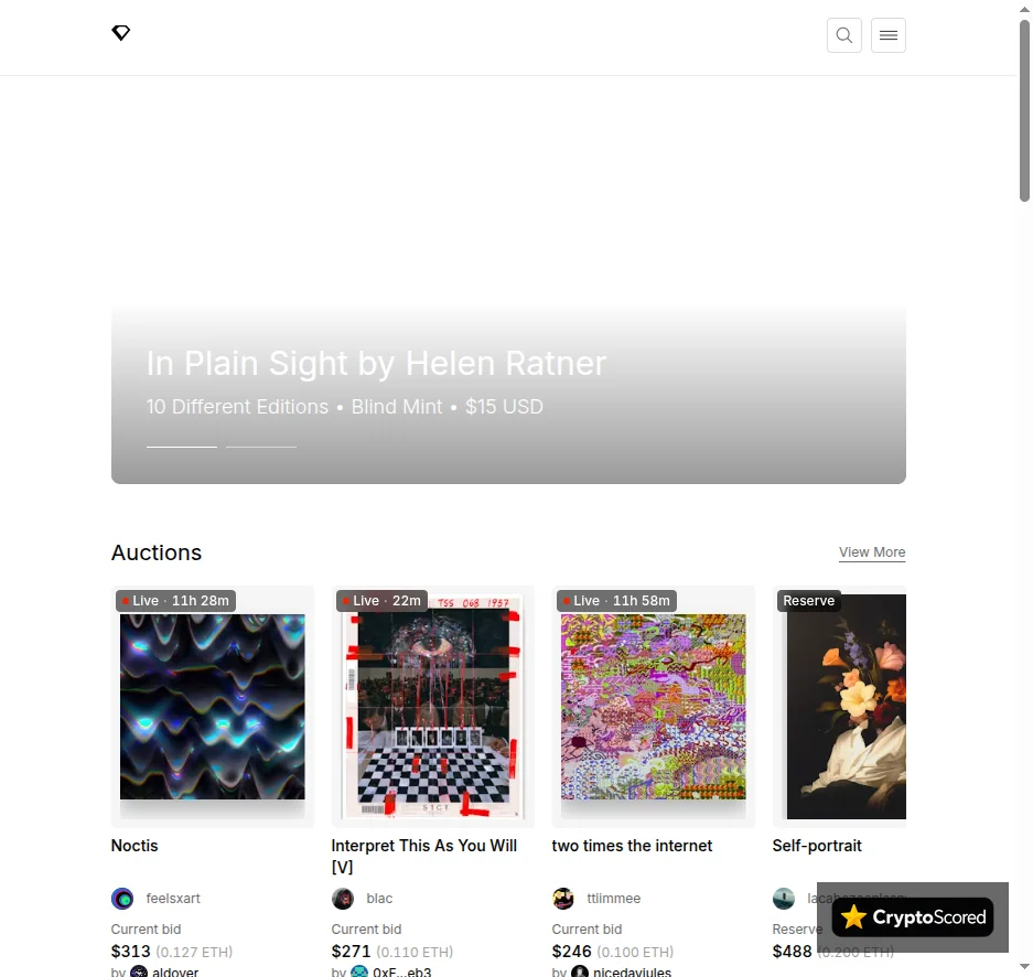 SuperRare website preview