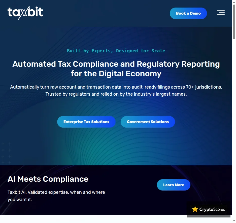 TaxBit website preview
