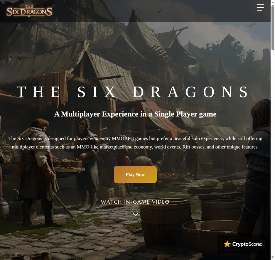 The Six Dragons website preview