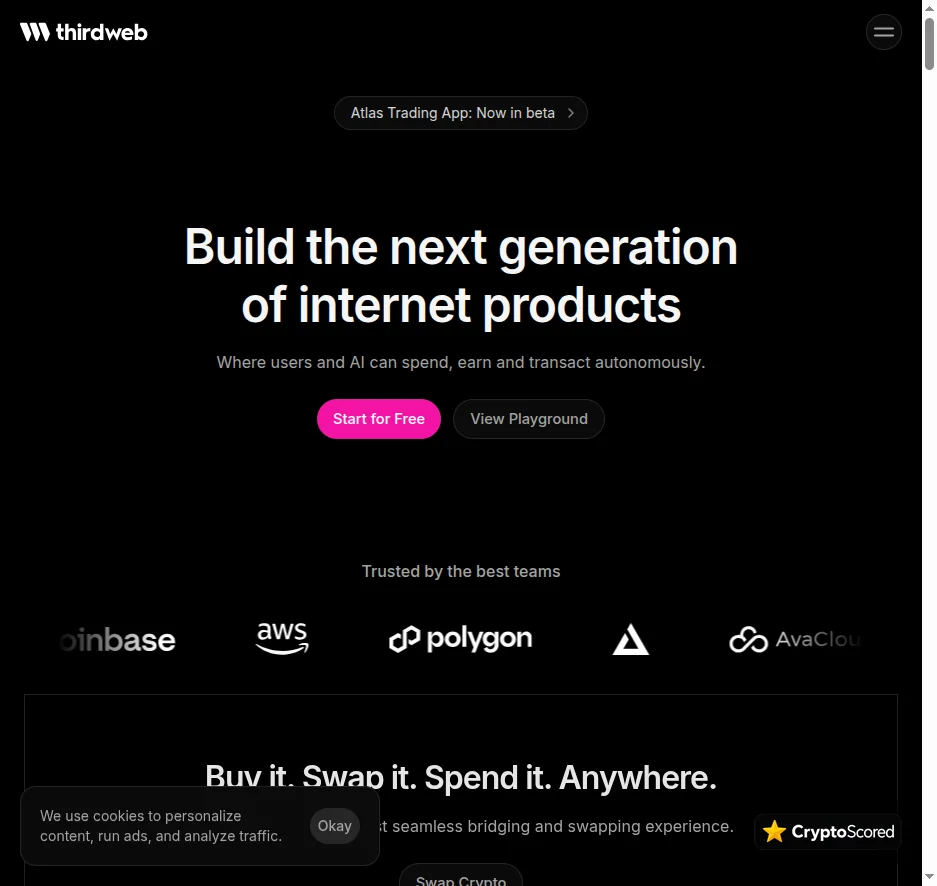 Thirdweb website preview