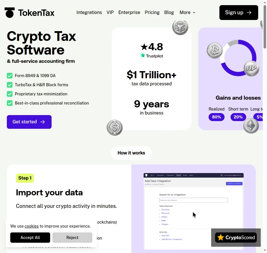 TokenTax website preview