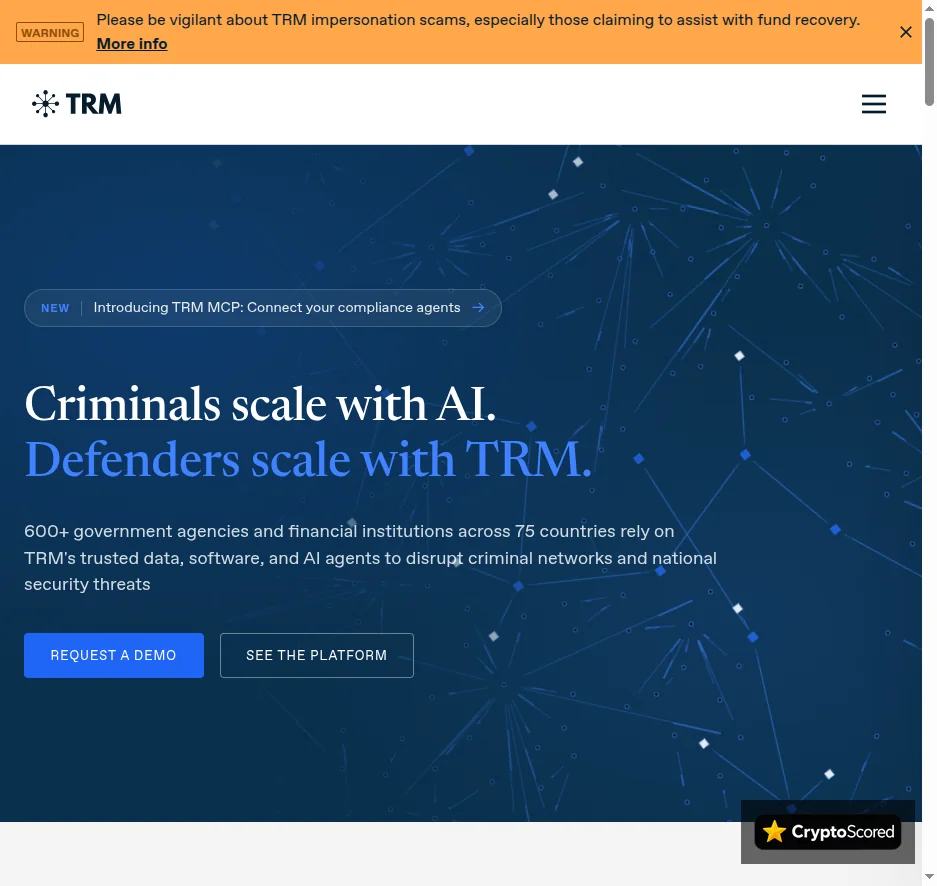 TRM Labs website preview