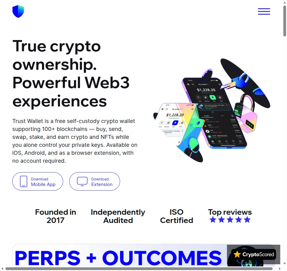 Trust Wallet website preview