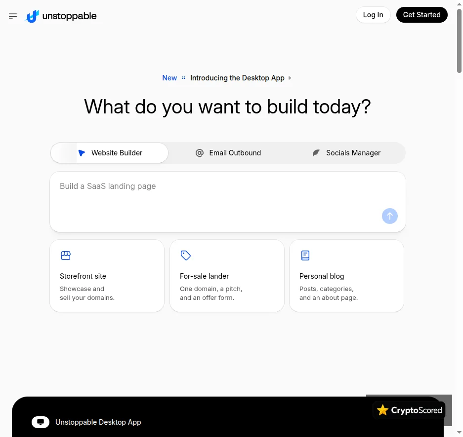 Unstoppable Domains website preview