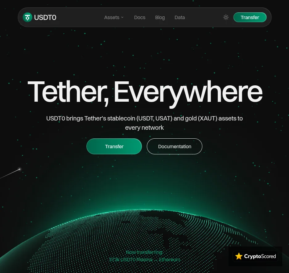 USDT0 website preview