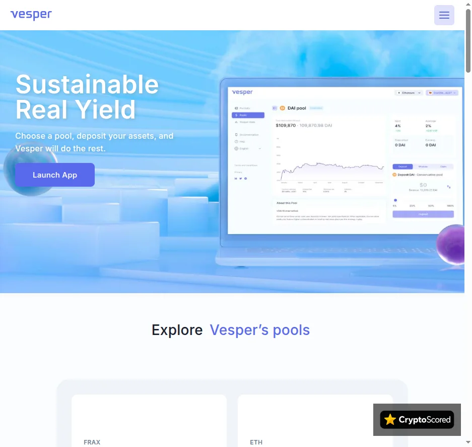 Vesper website preview